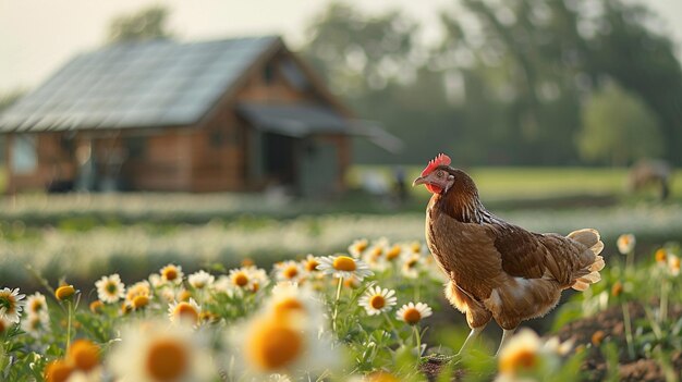 Foto papel tapiz de la instalación de procesamiento de aves de corral con energía solar