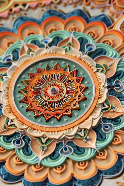 Foto papel tapiz de mandala indio en gradiente de color