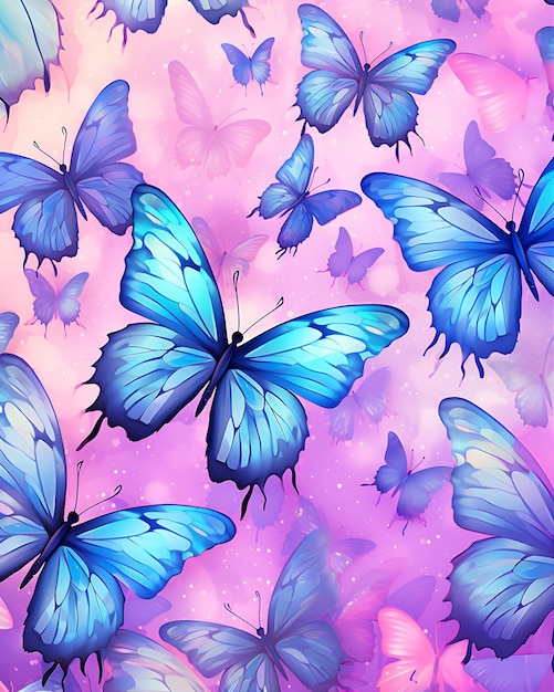 Papel tapiz móvil de HD de mariposa azul y violeta