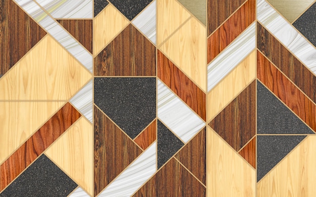 papel tapiz mural moderno 3D líneas doradas y cuadrados y textura de madera para la decoración interior del hogar