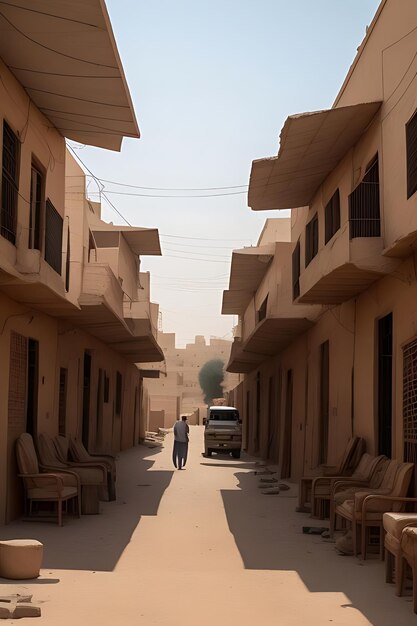 Foto papel tapiz natural de hermoso escenario ultra realista casa y vista urbana