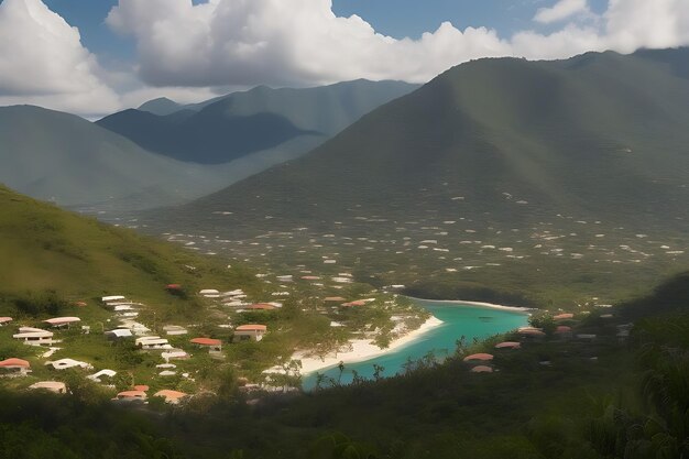 Foto papel tapiz natural de hermoso escenario ultra realista casa y vista urbana