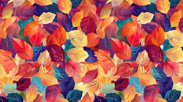 Papel tapiz con patrón de hojas de otoño