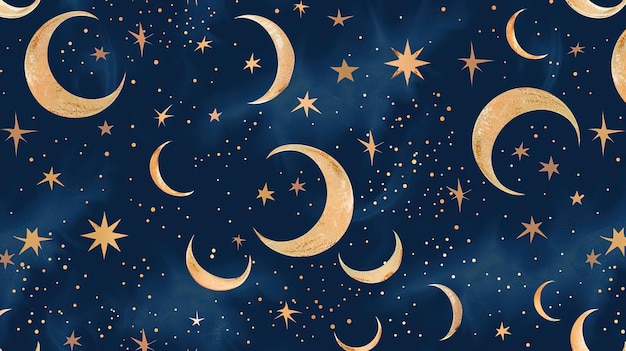 papel tapiz con patrón de luna