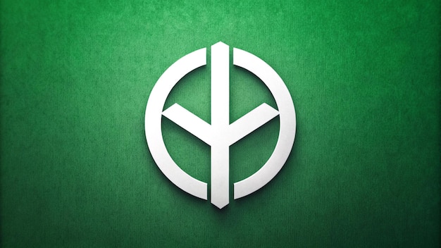 papel tapiz verde con el logotipo de la letra