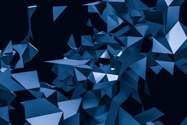Papel triangular con formas creativas renderización en 3D
