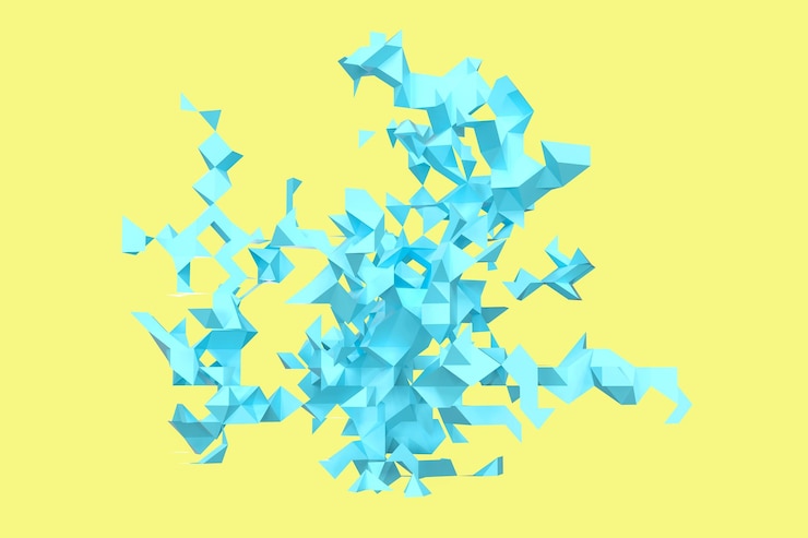 Foto papel triangular con formas creativas renderización en 3d