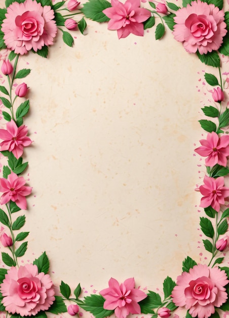 Foto papel vintage com fundo de flores para texto