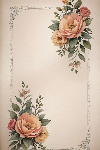 Papel vintage com fundo de textura de flores