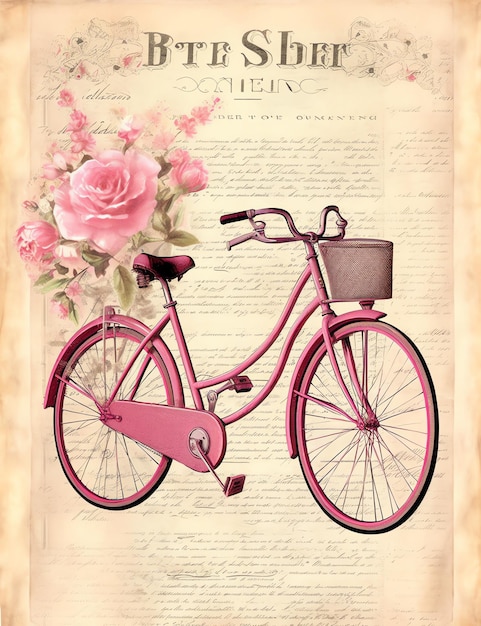 Papel vintage de bicicleta, papel velho, jornal de lixo, papel digital.