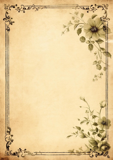 Un papel vintage con flores.