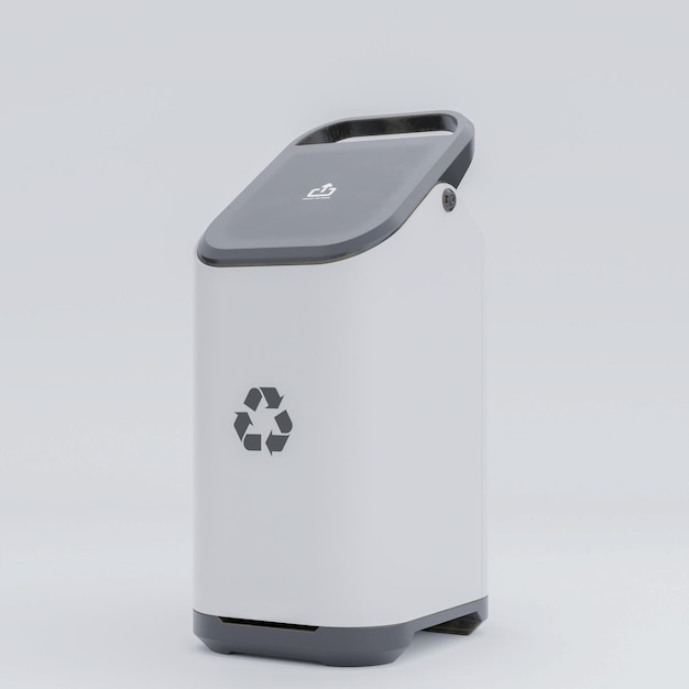 Papelera moderna concepto premium foto 3d render