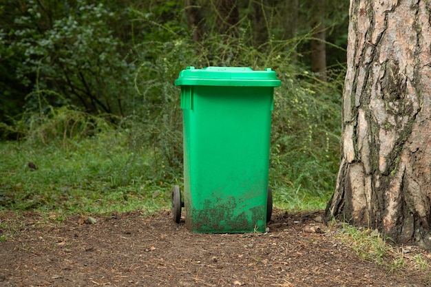 Foto papelera en la naturaleza