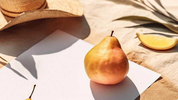 Foto papelería de verano de moda, naturaleza muerta