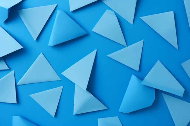 Papeles de color azul composición de la geometría de fondo