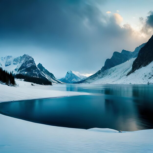 Foto papeles de pared de icebergs juntos lago y carreteras nevadas