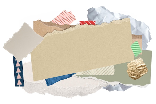 Papeles rasgados png collage marco pegatina fondo transparente