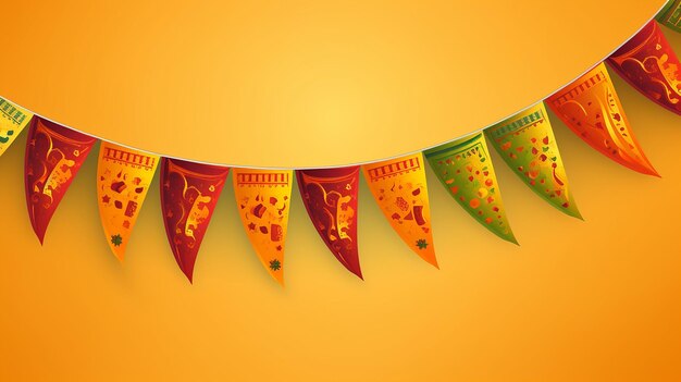 Foto paper banner buntings chili sombrero feliz cinco de mayo wunderschön mit generativer ki hergestellt