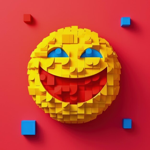 Papier-Emoji-Karneval 3D-Papierschnitt-Bastelillustration für den Welt-Emoji-Tag