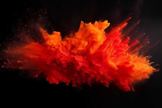 Papier rot orange Holi Farbe Pulver Festival Explosion