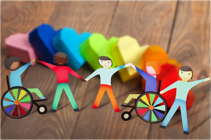 Foto papierfiguren-konzept im hintergrund deaktivieren