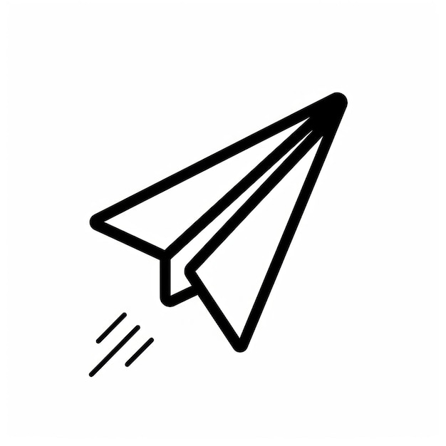 Papierflugzeug weiße Linie Pfeilspitze