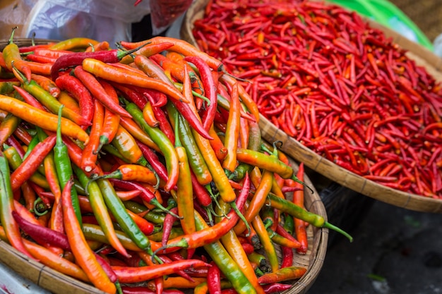 Paprika auf dem Markt in Thailand