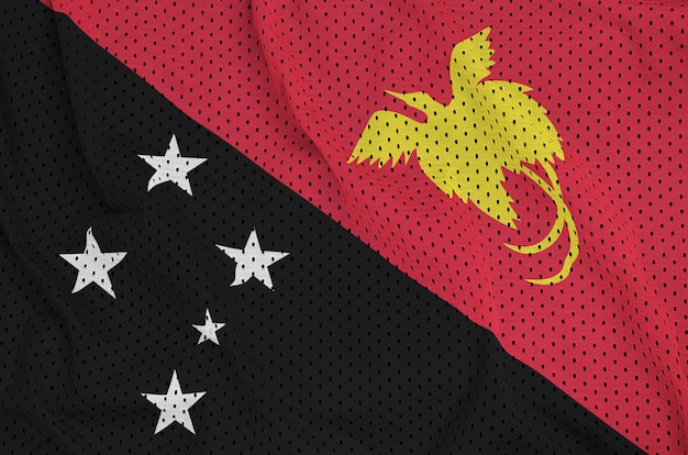 Papua-Neuguinea Flagge gedruckt auf einem Polyester-Nylonnetz