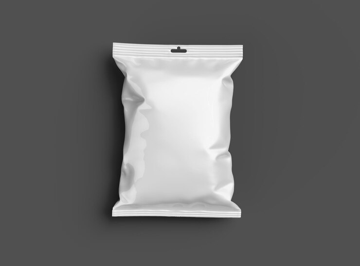 Paquete 3D realista para alimentos, bocadillos, galletas, cacahuetes y dulces en un fondo oscuro