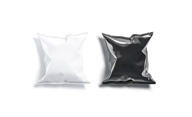 Paquete de chips de papel de aluminio en blanco y negro Bolsa para tostadas crujientes o gelatinas Paquete de galletas