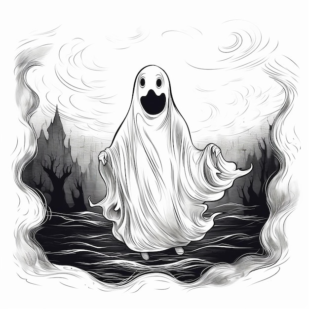 Paquete de ilustraciones de fantasmas de Halloween