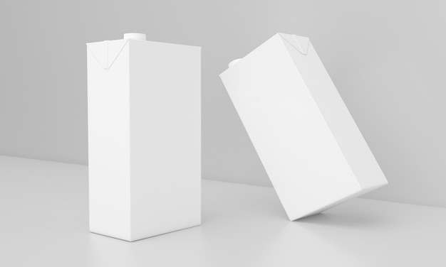 Paquete de leche Diseño de paquete de embalaje 3D renderizado