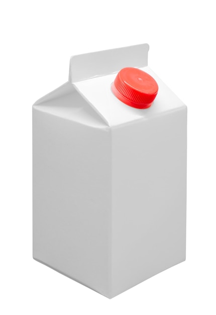 Paquete de leche o jugo Paquete de imagen fotográfica realista de leche o jugo aislado sobre fondo blanco