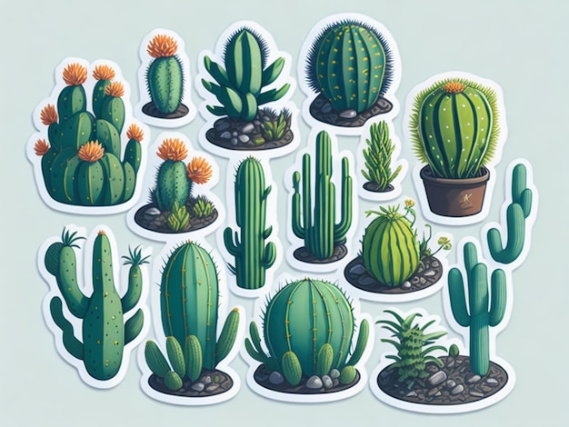 Foto el paquete de png de cactus