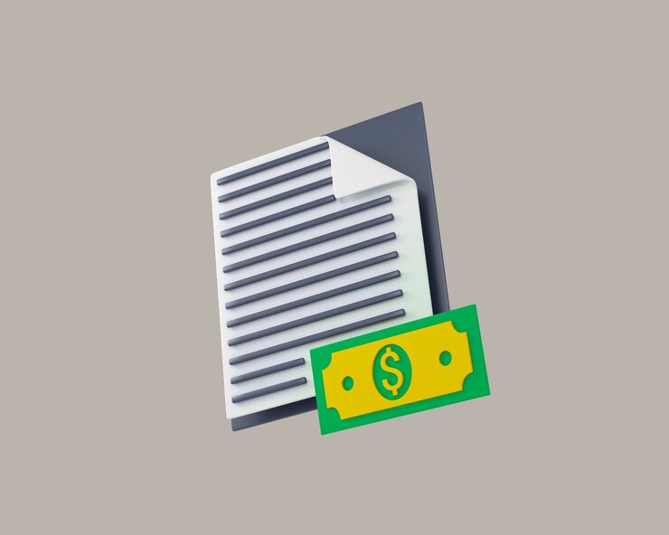 Paquetes de efectivo y monedas flotantes conjunto de iconos aislados sobre fondo blanco ilustración 3d