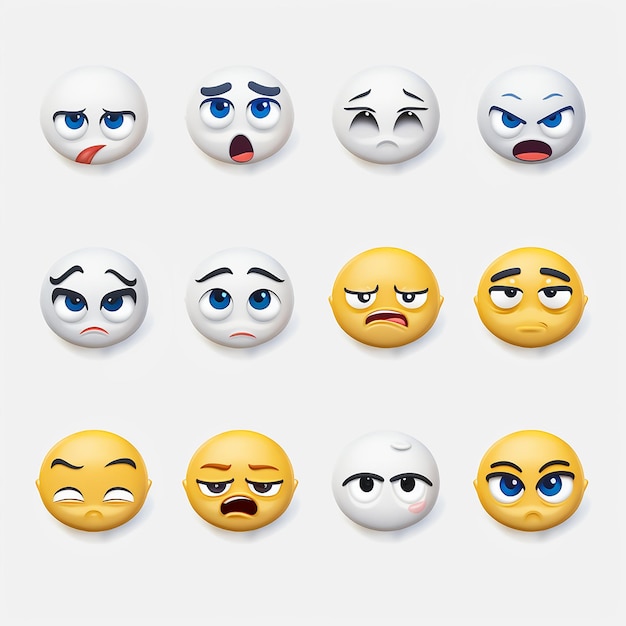 Foto paquetes de emoji con varias expresiones