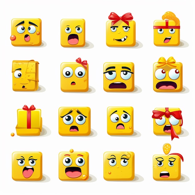 Foto paquetes de emoji con varias expresiones