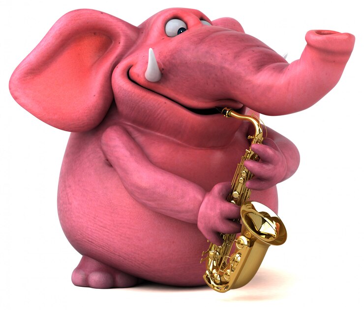 Foto paquiderme de ilustração 3d de elefante rosa