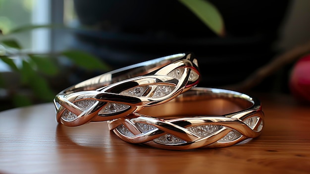 Un par de anillos entrelazados Día de San Valentín Semana de San Valentine