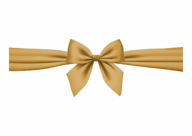 un par de arcos de cinta de oro en un fondo blanco