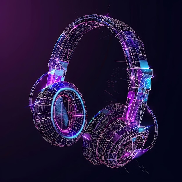 Un par de auriculares con luces brillantes