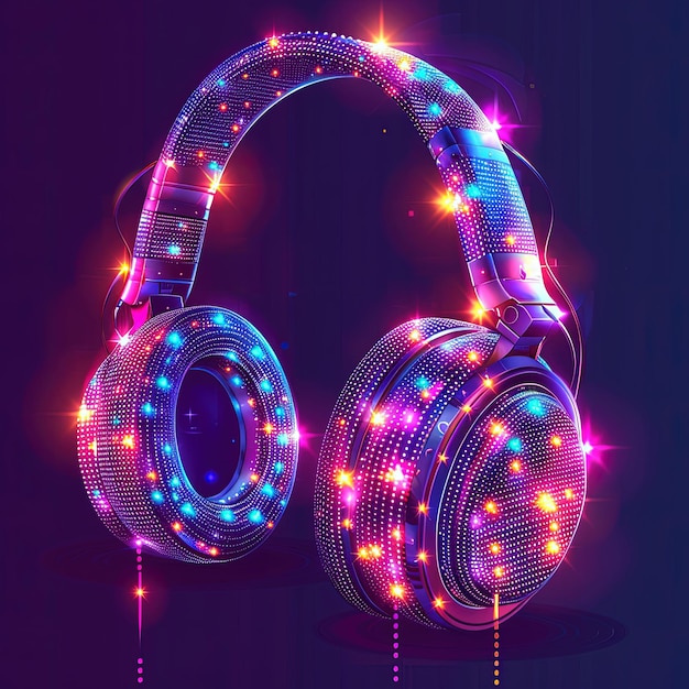 un par de auriculares con luces de colores en ellos