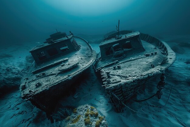 Un par de barcos sentados en la parte superior de un cuerpo de agua