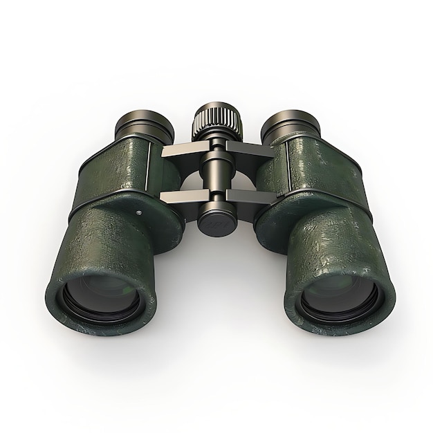 un par de binoculares con una tapa verde en la parte superior