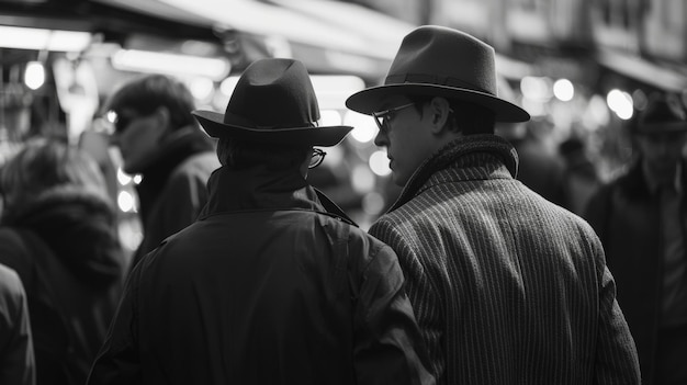 Un par de espías se encuentran en un mercado lleno de gente intercambiando información y planeando su próxima incursión.