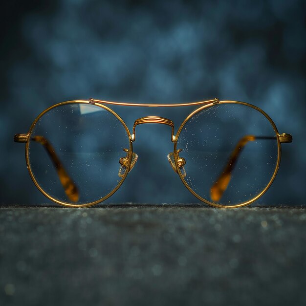 un par de gafas con una lente azul que dice quot gafas quot