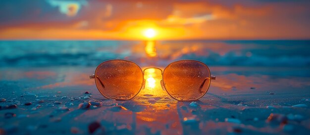 un par de gafas que están en el agua