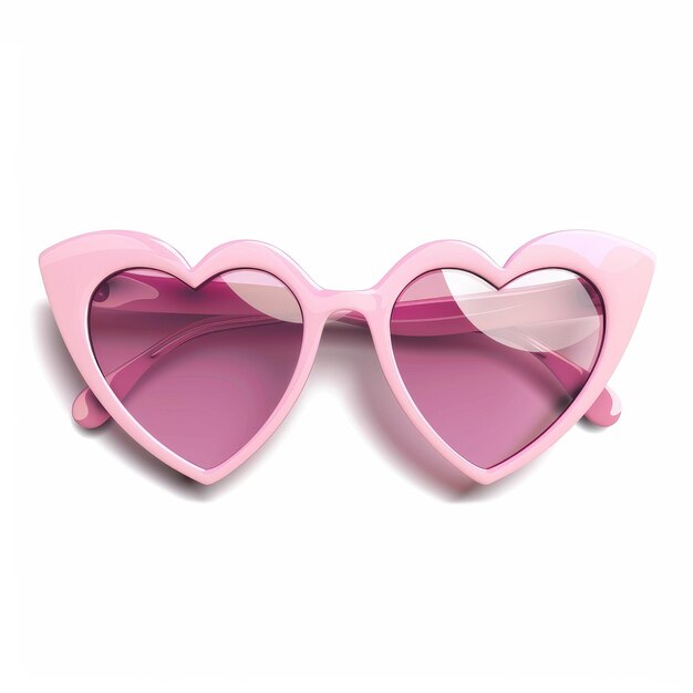 un par de gafas de sol en forma de corazón rosa con un arco en la parte delantera
