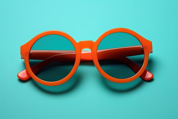 Un par de gafas de sol naranjas con una correa roja y la palabra gafas de sol.