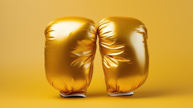 Un par de guantes de boxeo dorados.